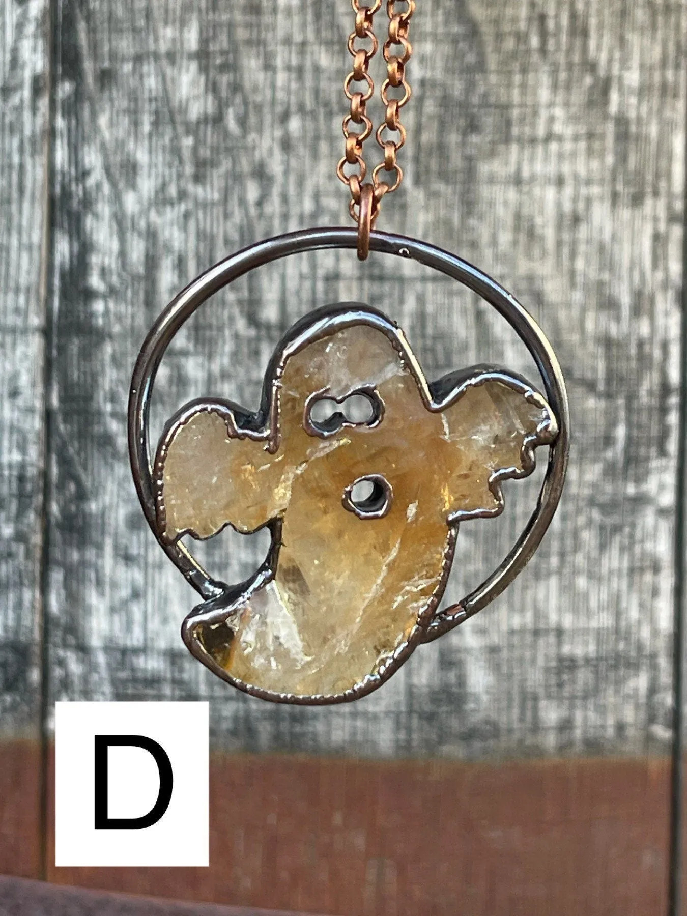 Citrine ghost necklace