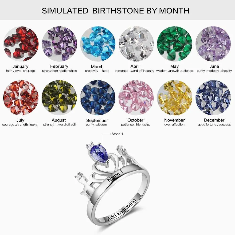 Classic Crown Birthstone Ring