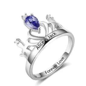 Classic Crown Birthstone Ring