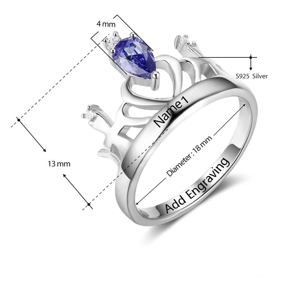 Classic Crown Birthstone Ring