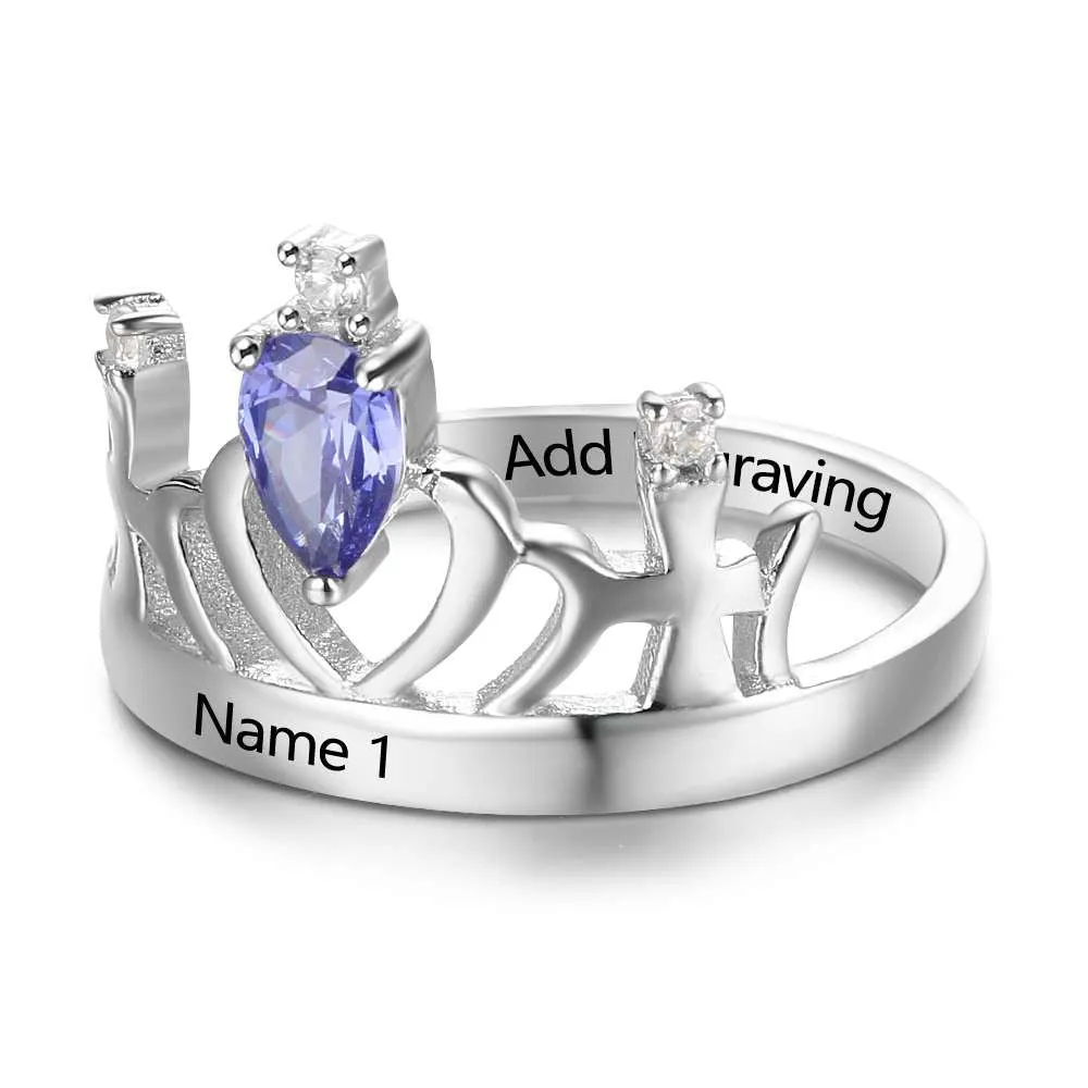 Classic Crown Birthstone Ring