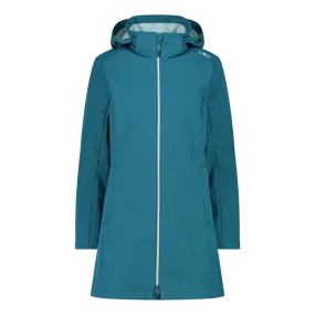 CMP Women's Longline Softshell Hooded Coat (Teal)