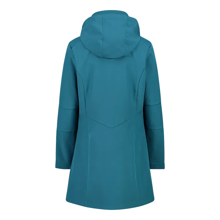 CMP Women's Longline Softshell Hooded Coat (Teal)