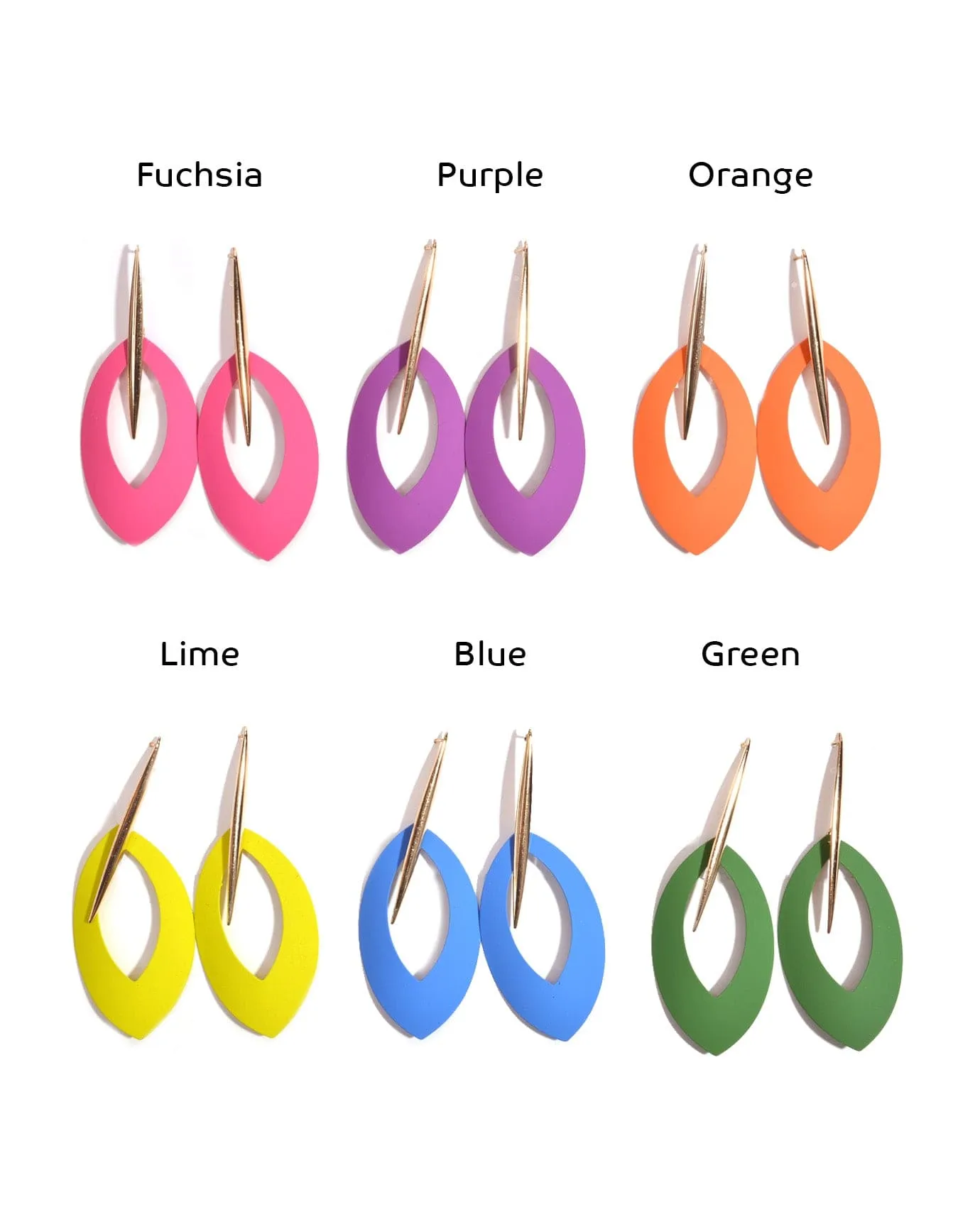 Colorful Oval Matte Earrings