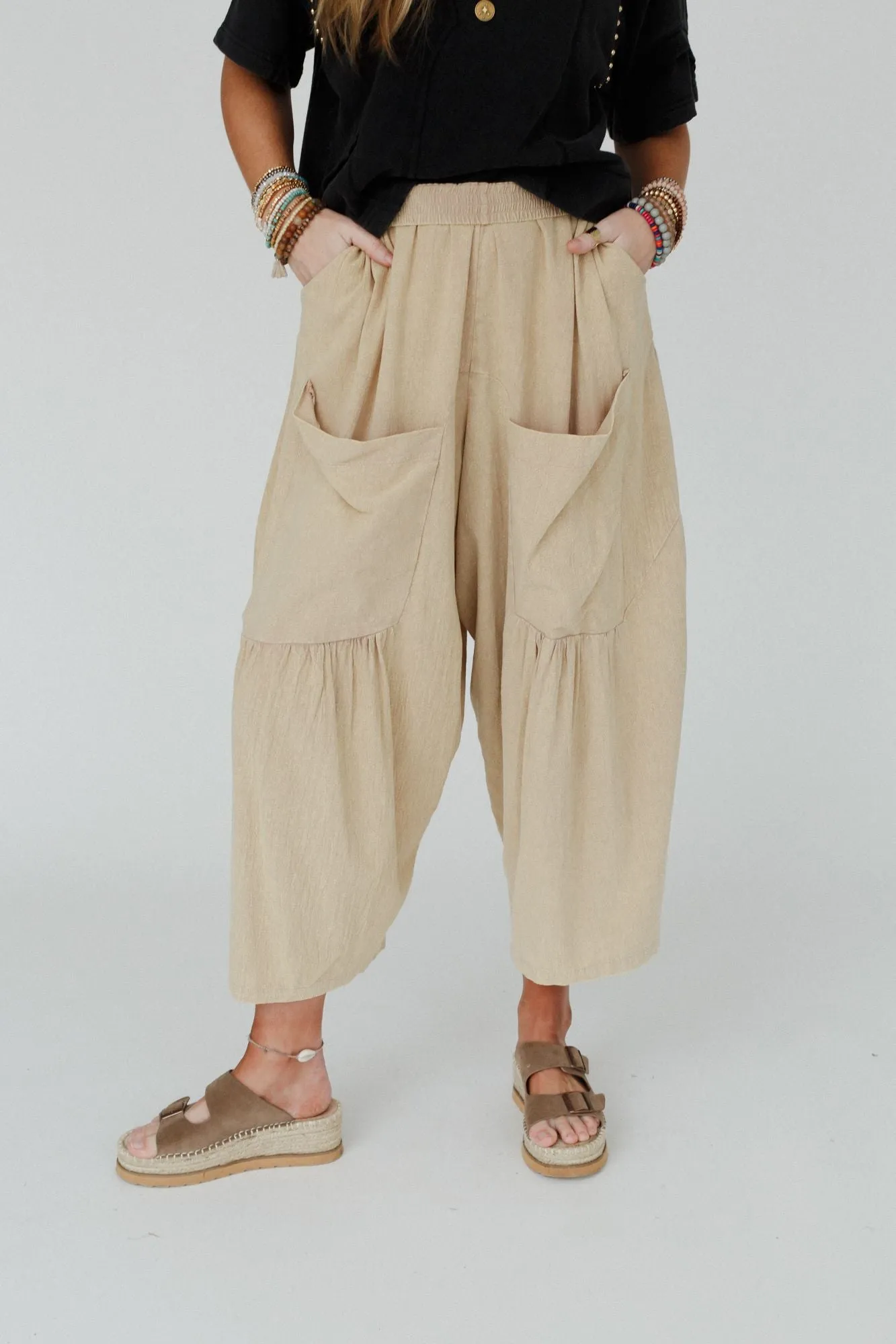 Country Mile Wide Leg Pants - Taupe