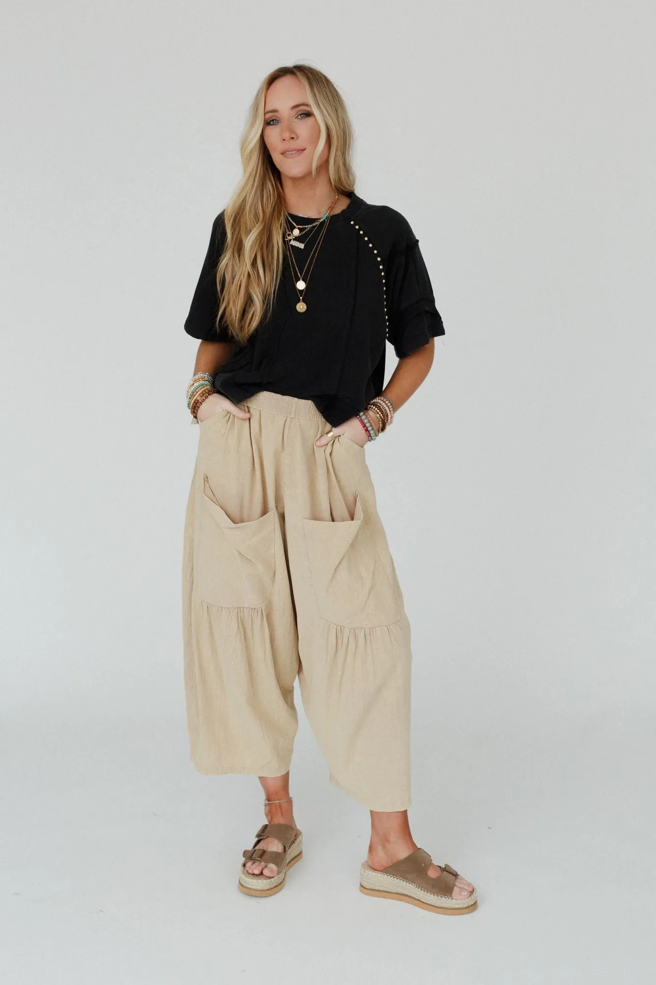 Country Mile Wide Leg Pants - Taupe