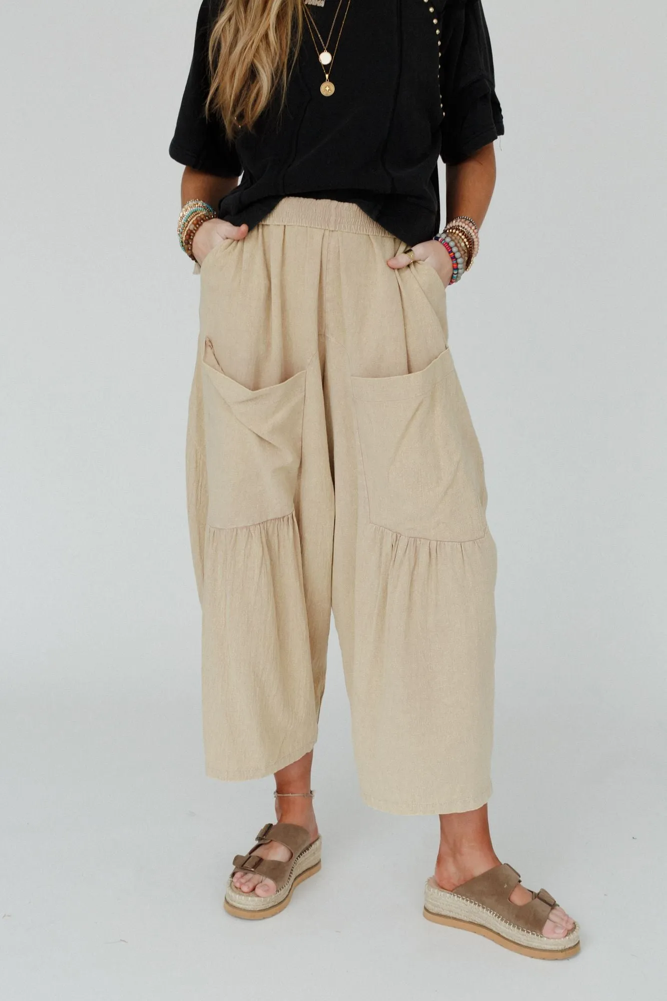 Country Mile Wide Leg Pants - Taupe