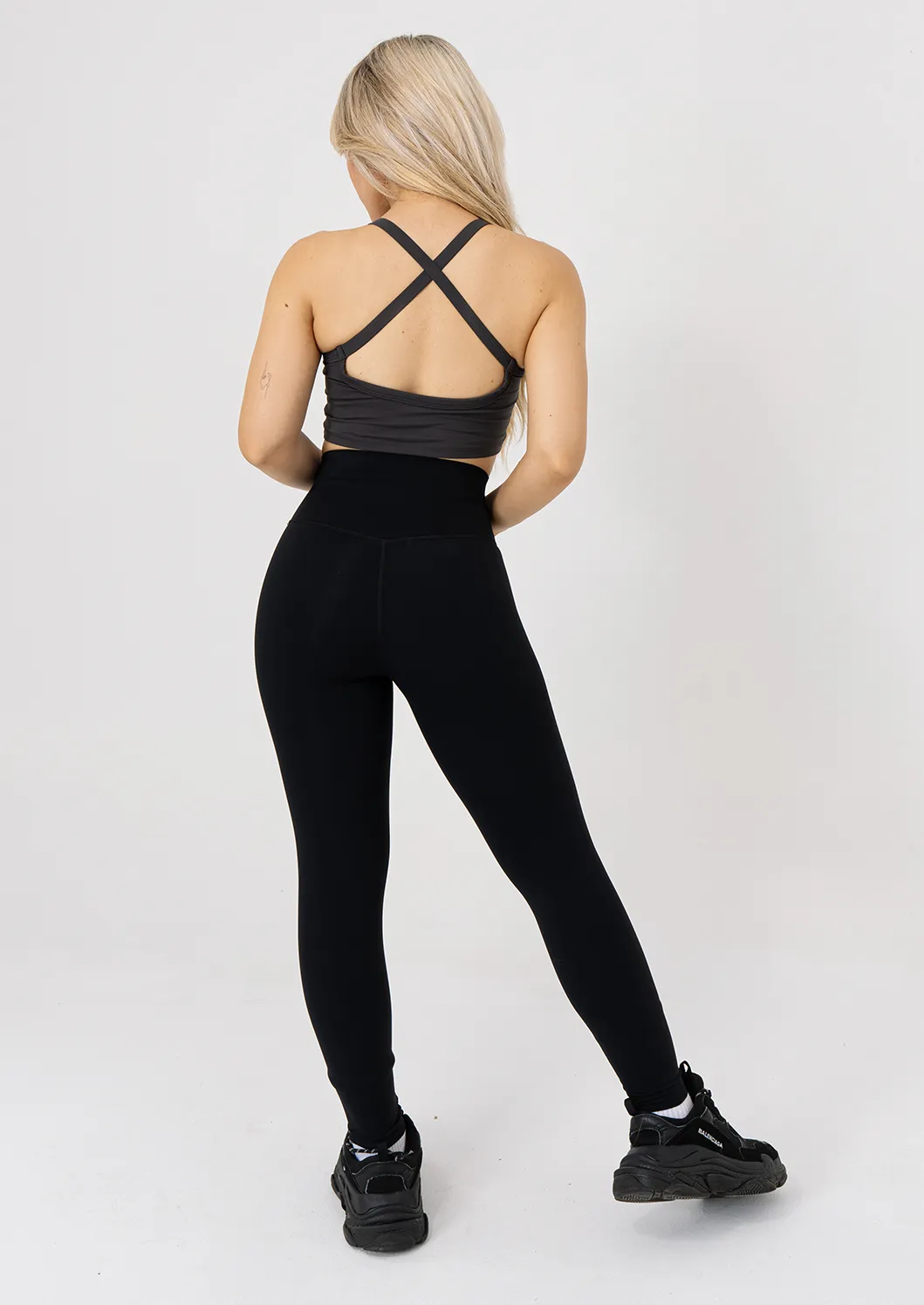 Crop Top negro- grey (cruzado)