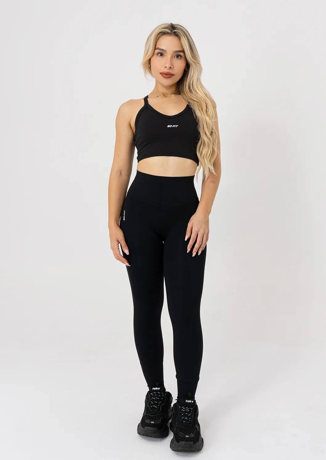 Crop Top negro- grey (cruzado)