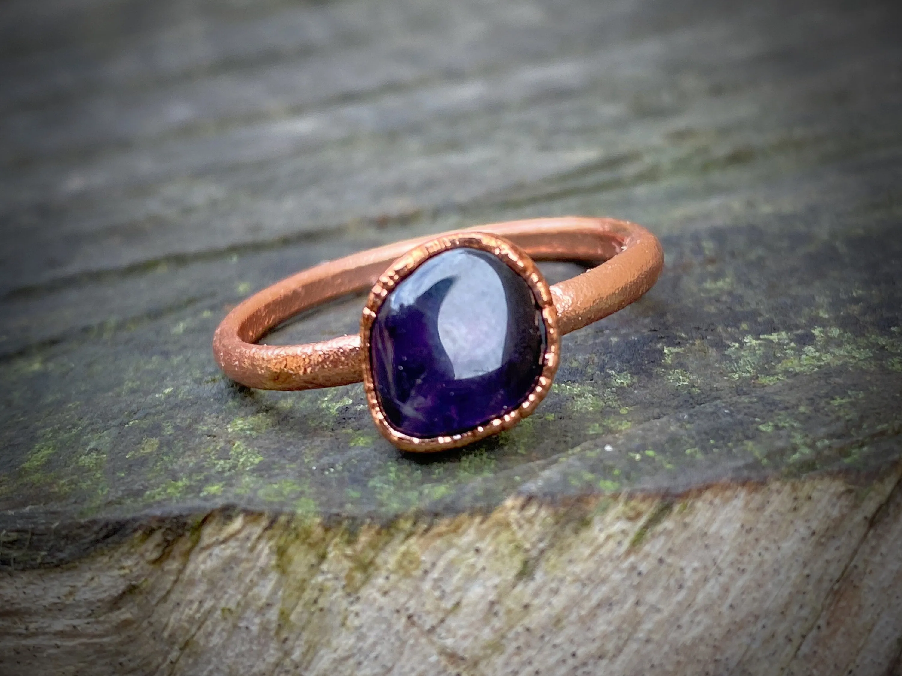 Dark Amethyst Stone Ring