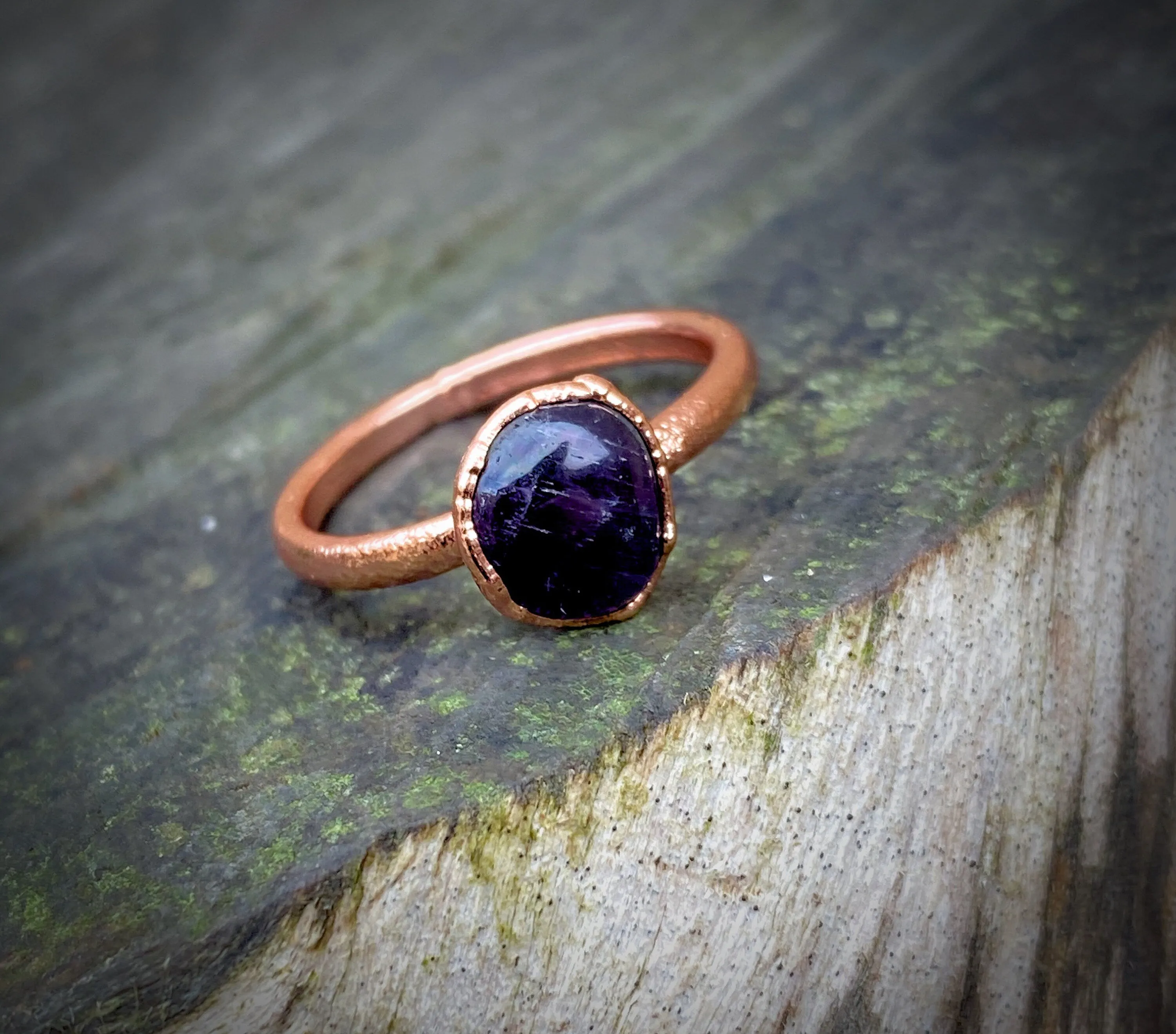 Dark Amethyst Stone Ring