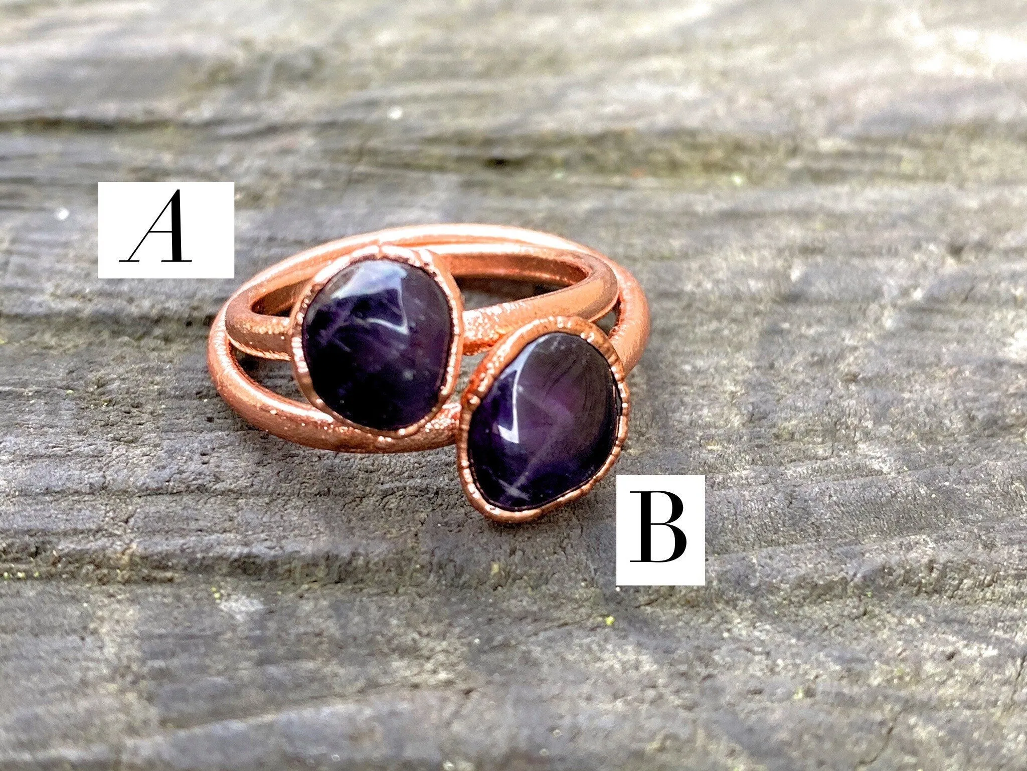 Dark Amethyst Stone Ring