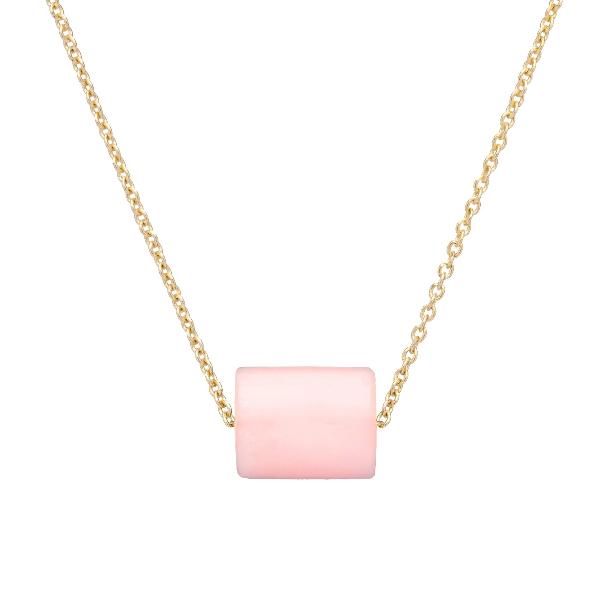 DECO CILINDRO PINK OPAL NECKLACE