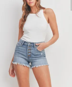 Denim cutoff shorts