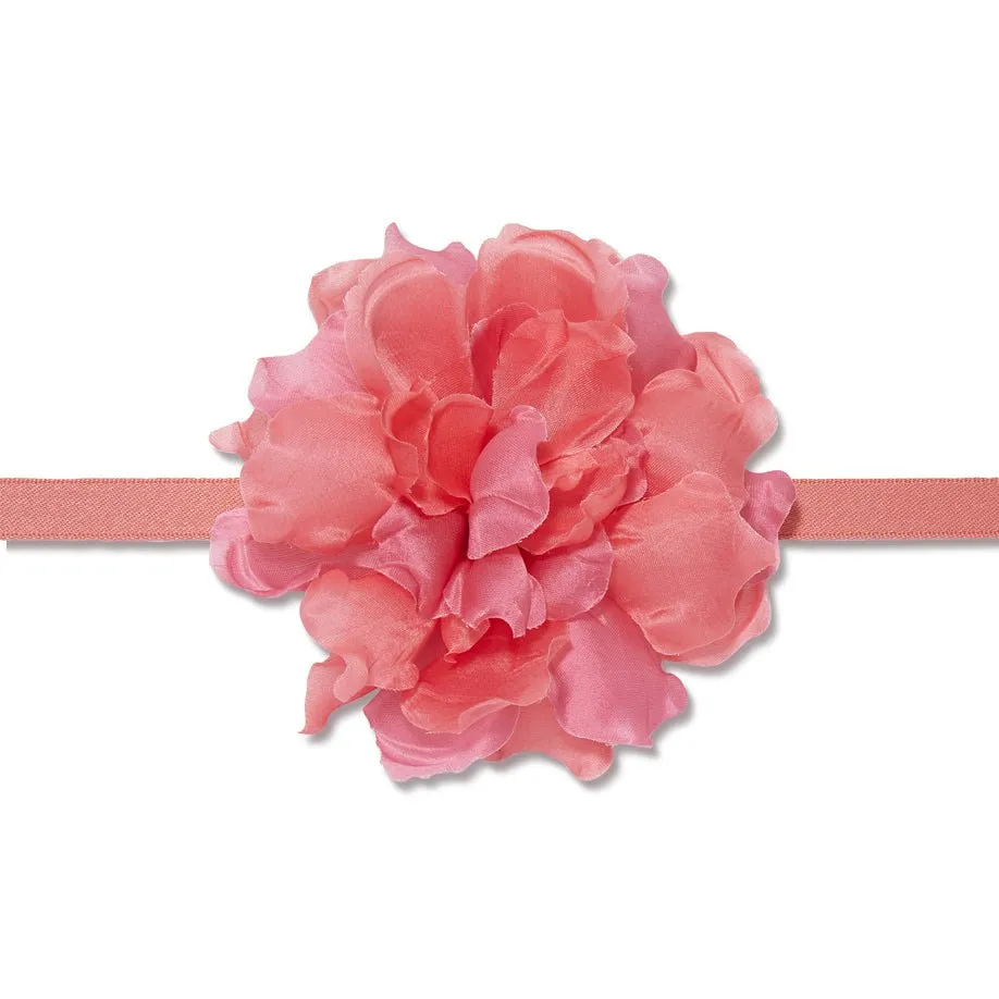 DUSTY PINK SILK MAGNOLIA FLOWER CHOKER/BROOCH