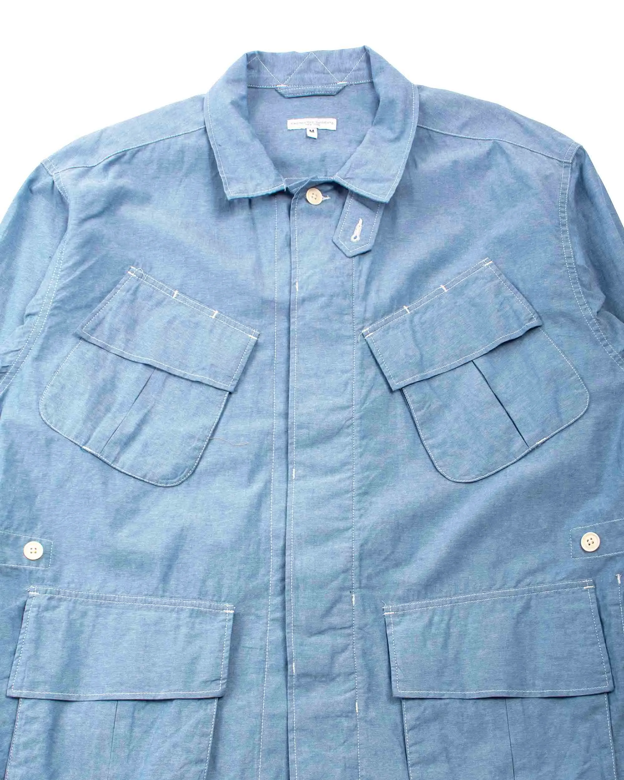 Engineered Garments Jungle Fatigue Jacket Light Blue Cotton Chambray