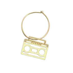 ESTEREO ENAMEL YELLOW EARRING CIRCLE