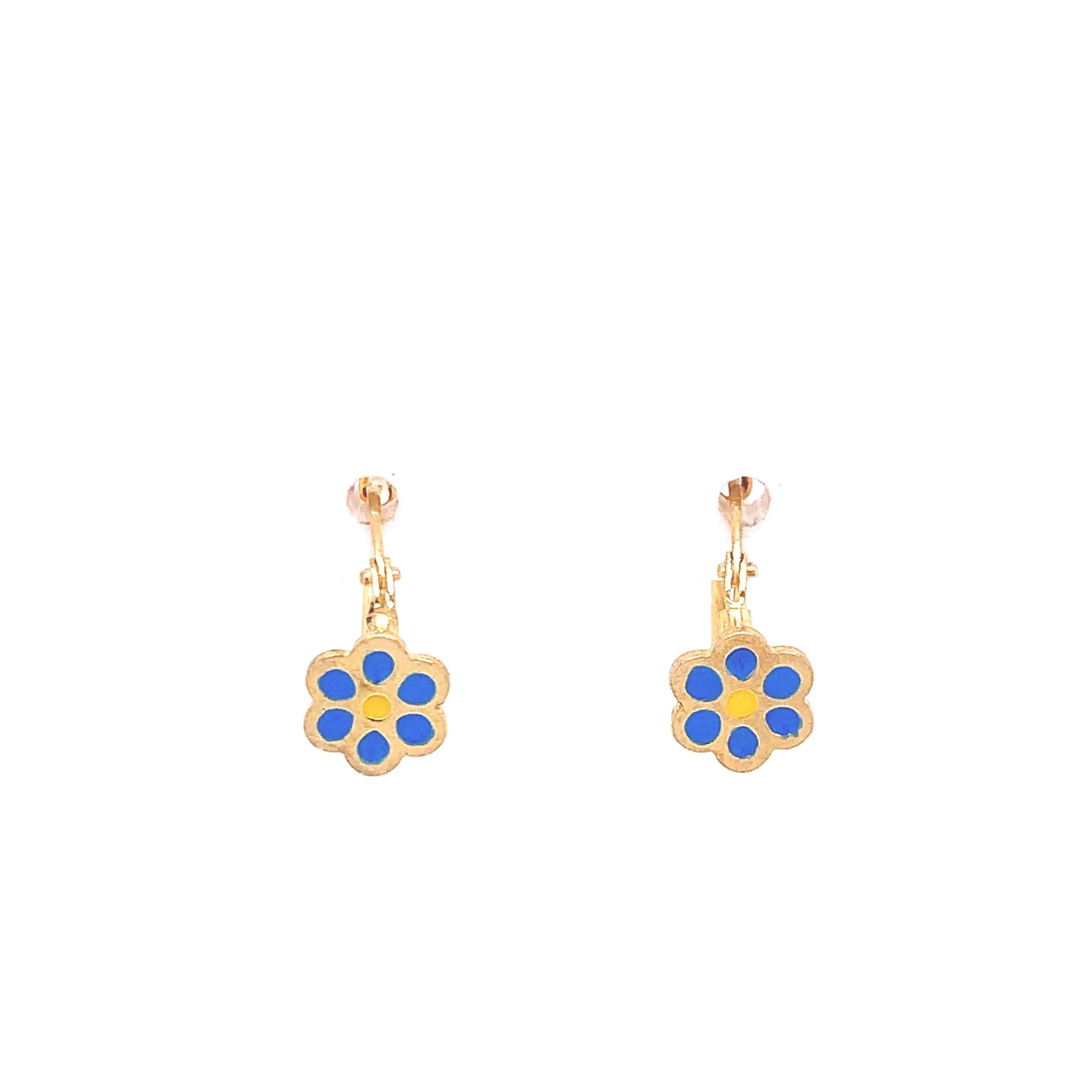 Flower Enamel Children's Huggie Earrings