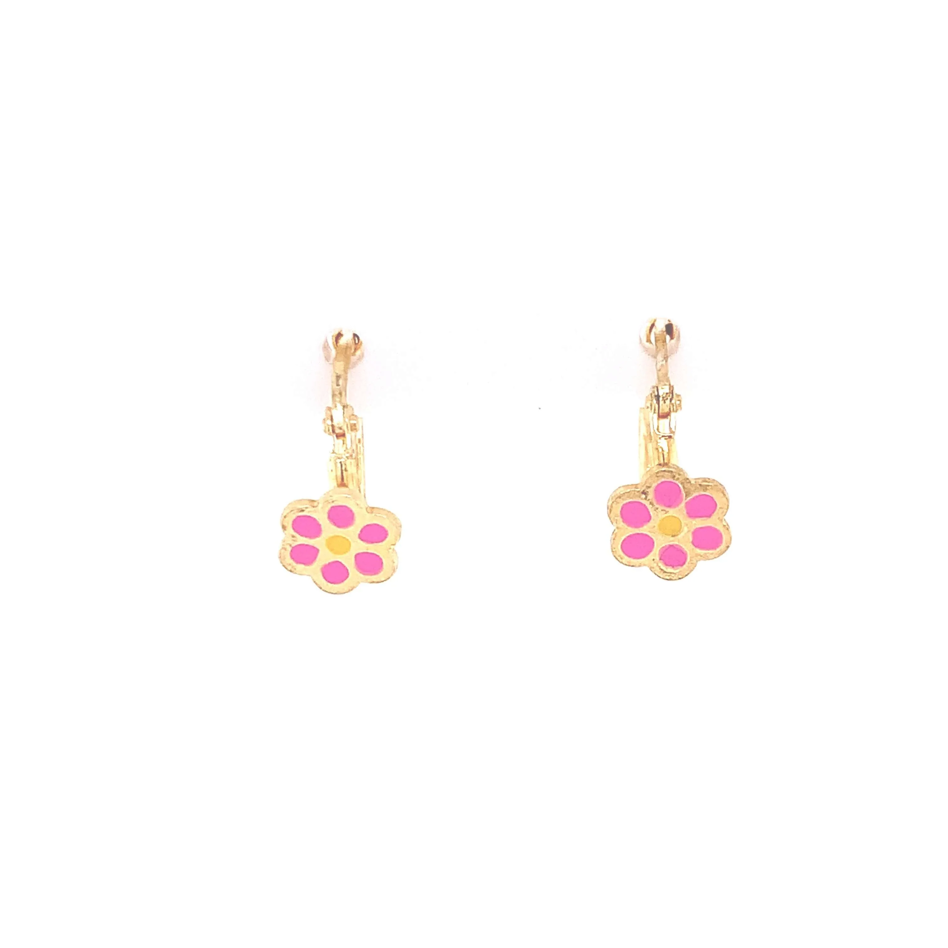 Flower Enamel Children's Huggie Earrings