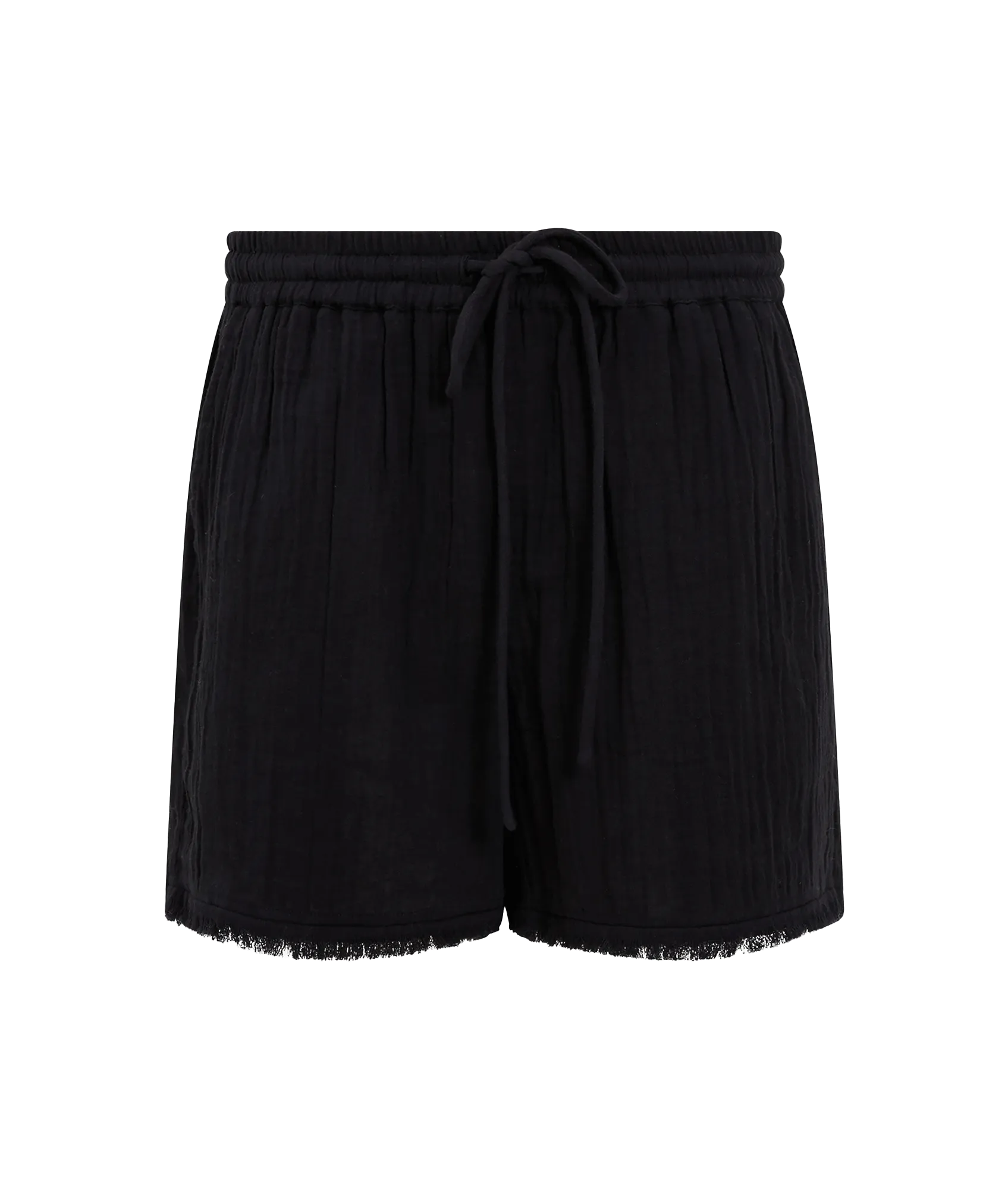 Fray Edge Detail Shorts - Black