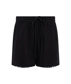 Fray Edge Detail Shorts - Black