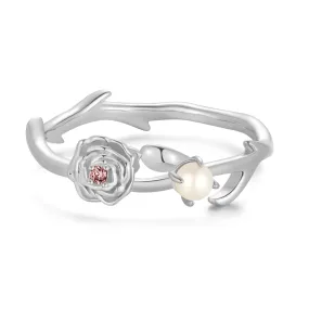 Freshwater Pearl Silver Ring - Carnation