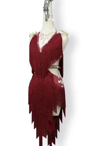 Fringe Glamour Latin Dance Dress | QY01