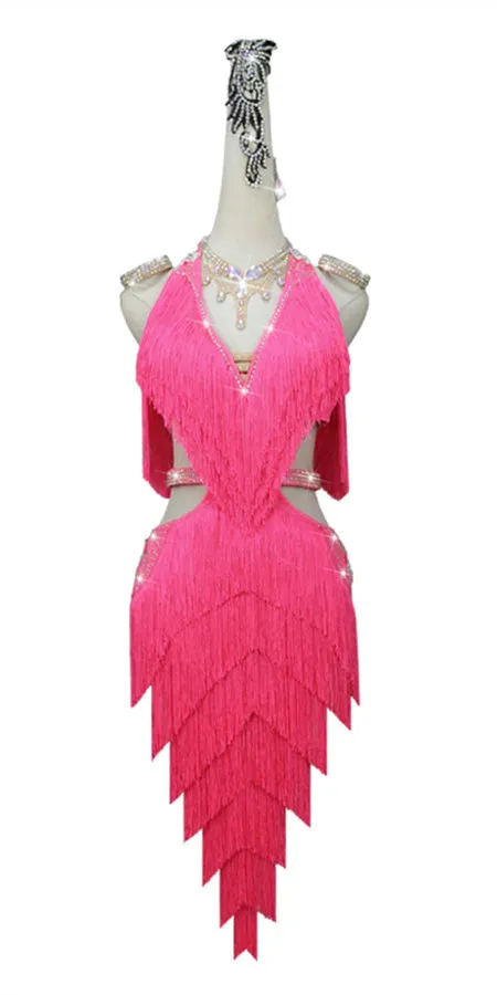 Fringe Glamour Latin Dance Dress | QY01