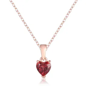 Garnet Heart Necklace