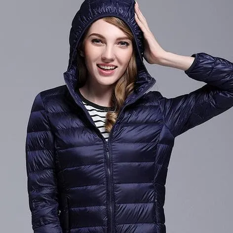 GODLIKE Women's Pure Color Trendy Autumn Winter Spring Fashion Ultralight Parka Jacket