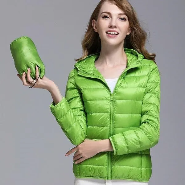 GODLIKE Women's Pure Color Trendy Autumn Winter Spring Fashion Ultralight Parka Jacket