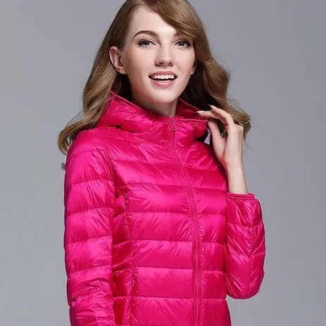 GODLIKE Women's Pure Color Trendy Autumn Winter Spring Fashion Ultralight Parka Jacket