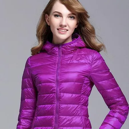 GODLIKE Women's Pure Color Trendy Autumn Winter Spring Fashion Ultralight Parka Jacket