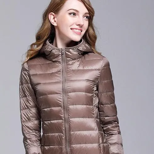 GODLIKE Women's Pure Color Trendy Autumn Winter Spring Fashion Ultralight Parka Jacket