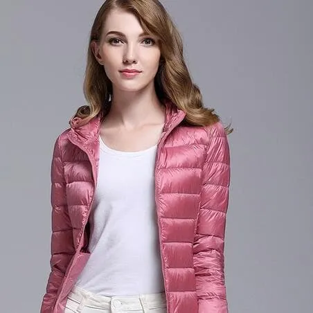 GODLIKE Women's Pure Color Trendy Autumn Winter Spring Fashion Ultralight Parka Jacket