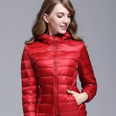 GODLIKE Women's Pure Color Trendy Autumn Winter Spring Fashion Ultralight Parka Jacket