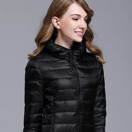 GODLIKE Women's Pure Color Trendy Autumn Winter Spring Fashion Ultralight Parka Jacket