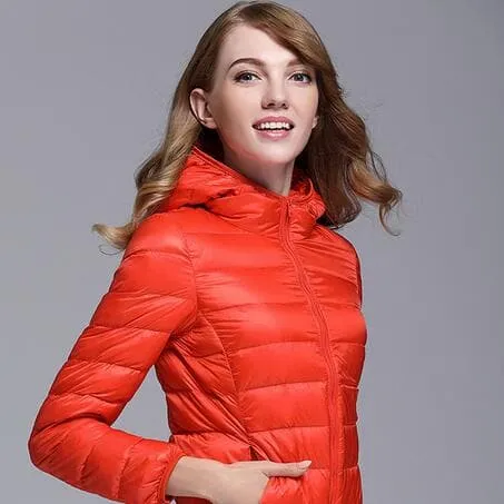 GODLIKE Women's Pure Color Trendy Autumn Winter Spring Fashion Ultralight Parka Jacket