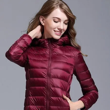 GODLIKE Women's Pure Color Trendy Autumn Winter Spring Fashion Ultralight Parka Jacket