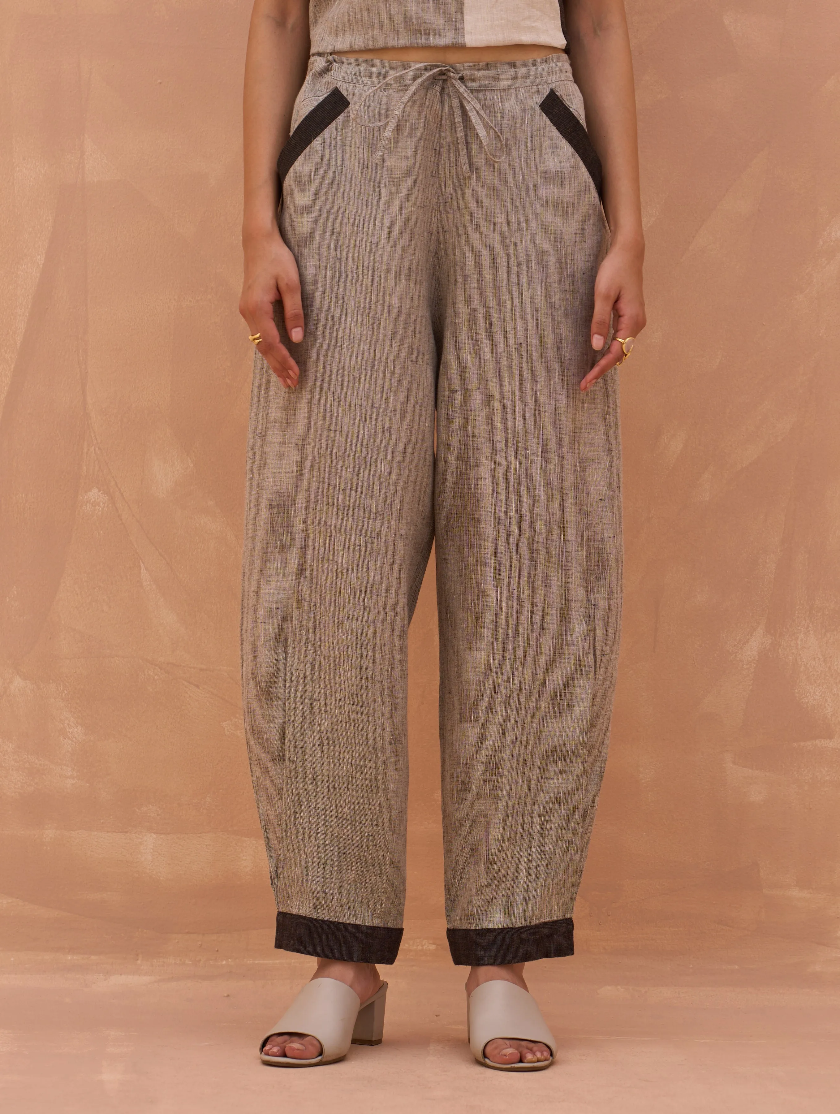 Hana Linen Pants - Charcoal