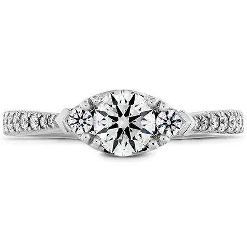 Hearts On Fire Destiny Horizontal Regal Engagement Ring with Diamond Band