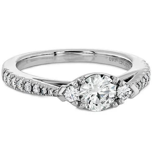 Hearts On Fire Destiny Horizontal Regal Engagement Ring with Diamond Band