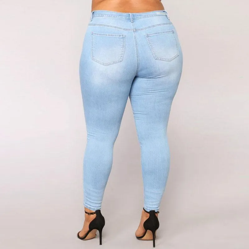 High Waist Skinny Pencil Denim Elastic Jeans