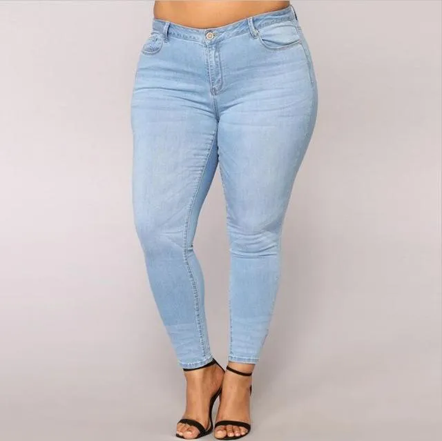 High Waist Skinny Pencil Denim Elastic Jeans