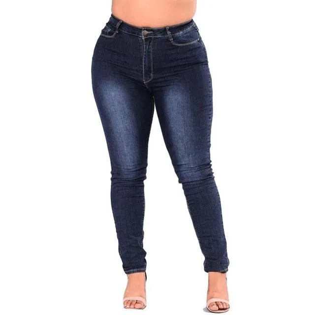 High Waist Skinny Pencil Denim Elastic Jeans