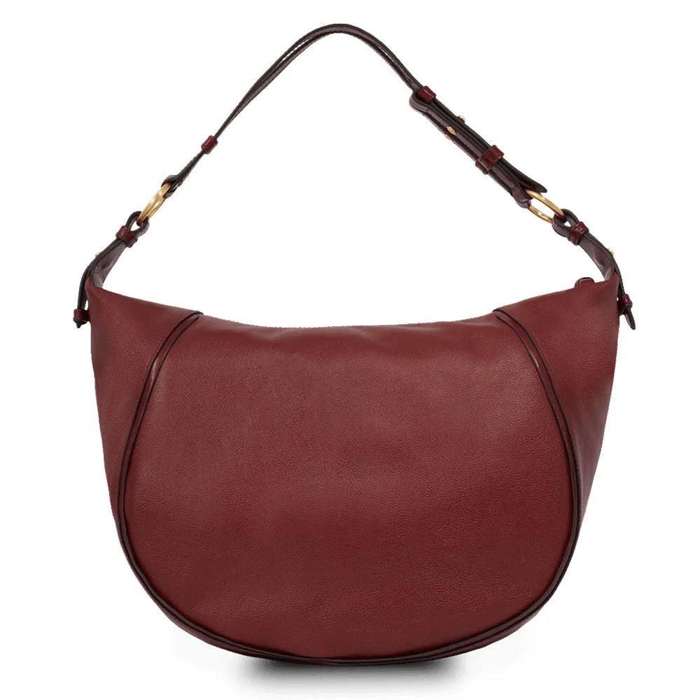 Hobo Bag Donna THE BRIDGE linea Domitilla in Pelle Bordeaux