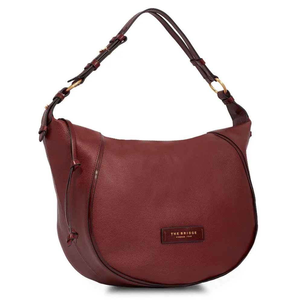 Hobo Bag Donna THE BRIDGE linea Domitilla in Pelle Bordeaux