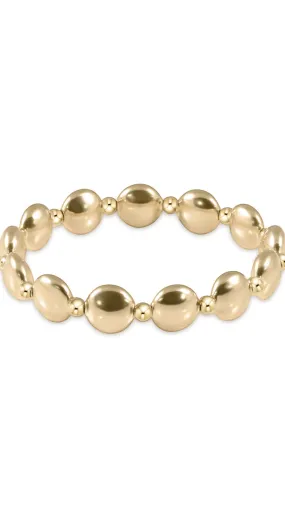 HONESTY GOLD GRATEFUL PATTERN 10 MM BEAD BRACELET