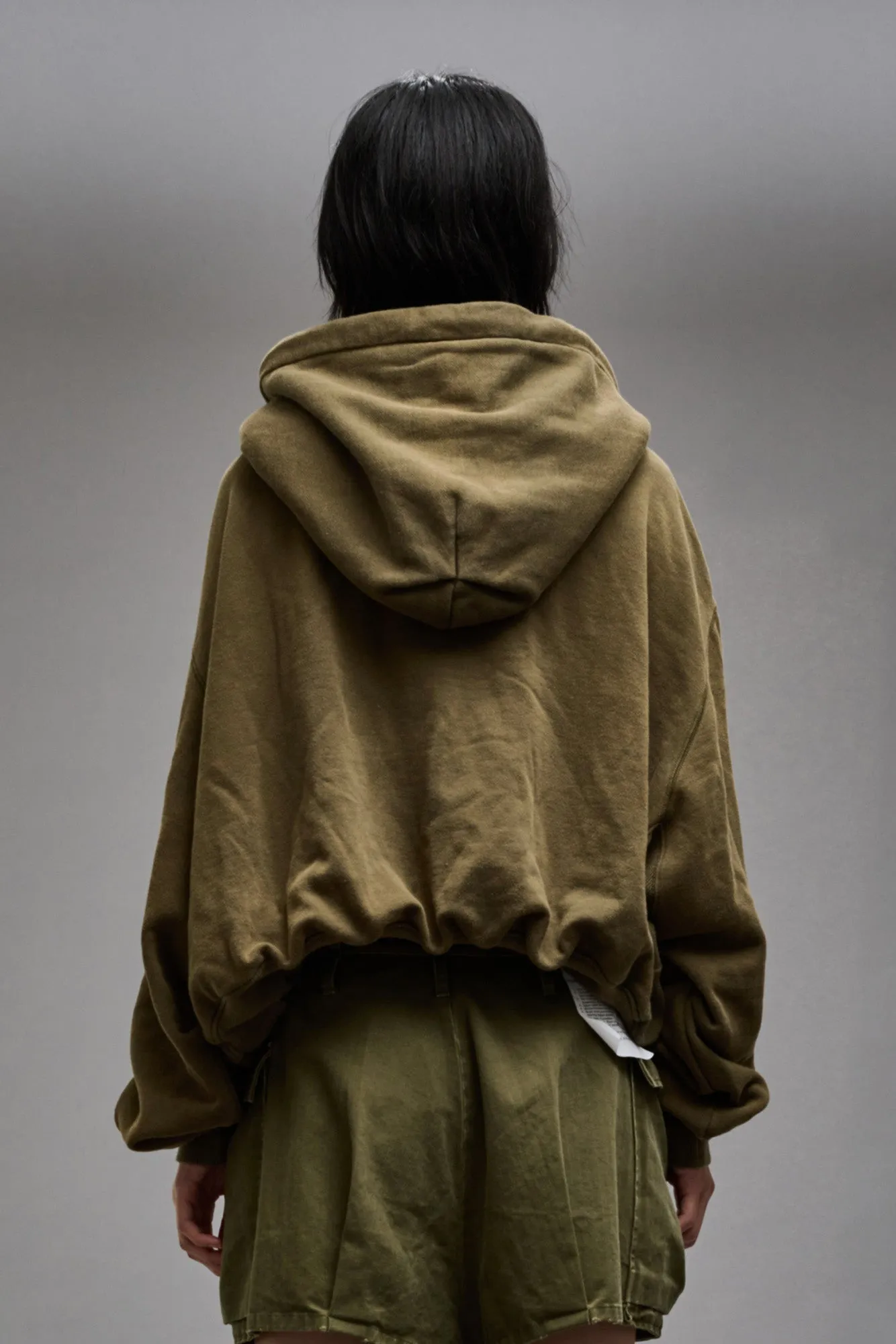 Hoodie Balloon Popover in Dark Olive