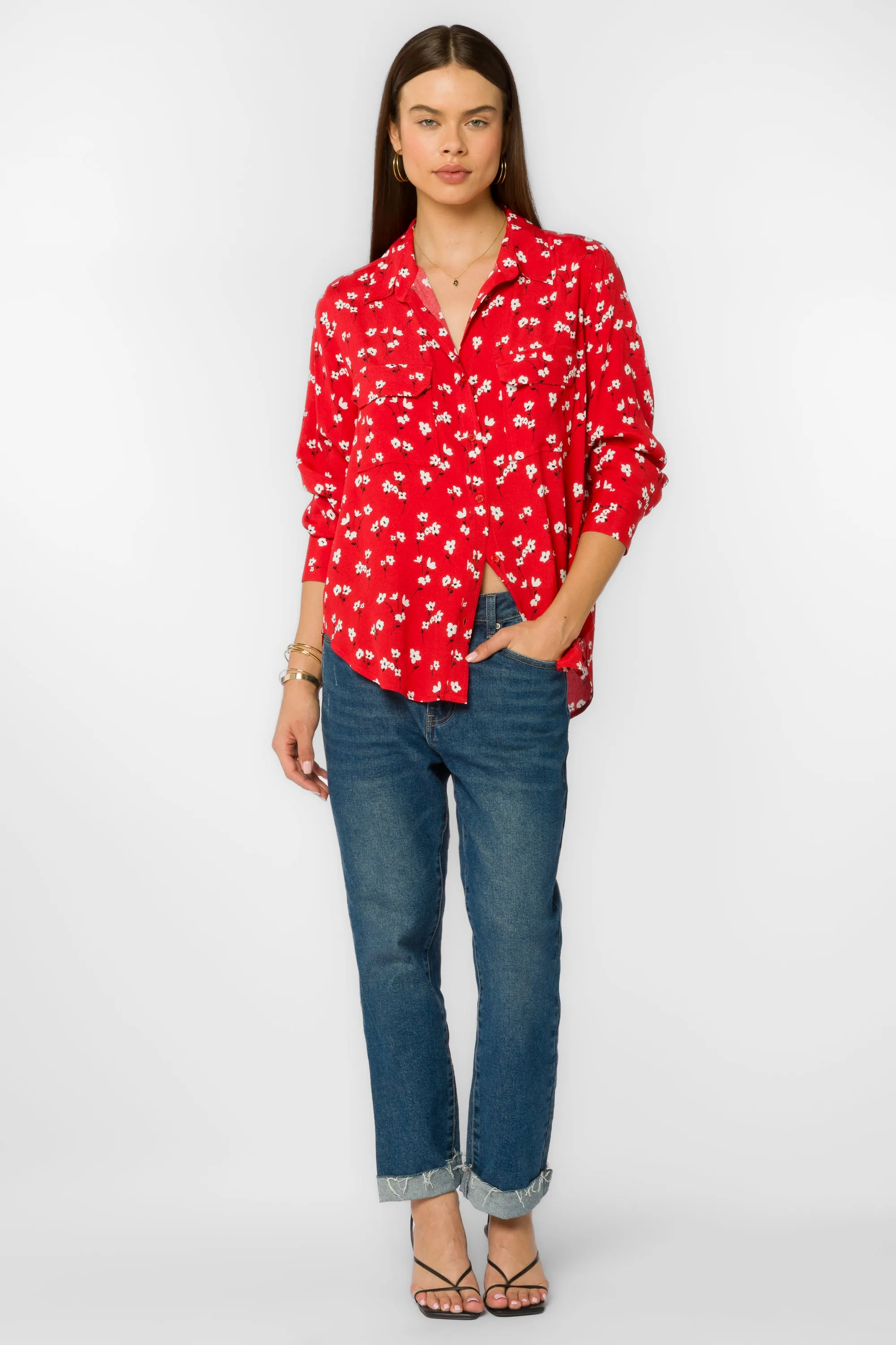 Kacia Red Poppy Shirt